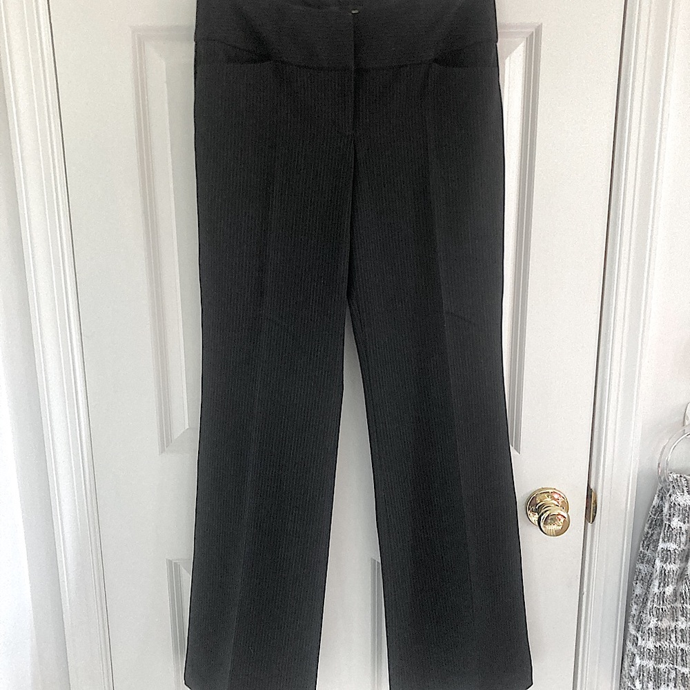 Black subtle pinstripe slacks